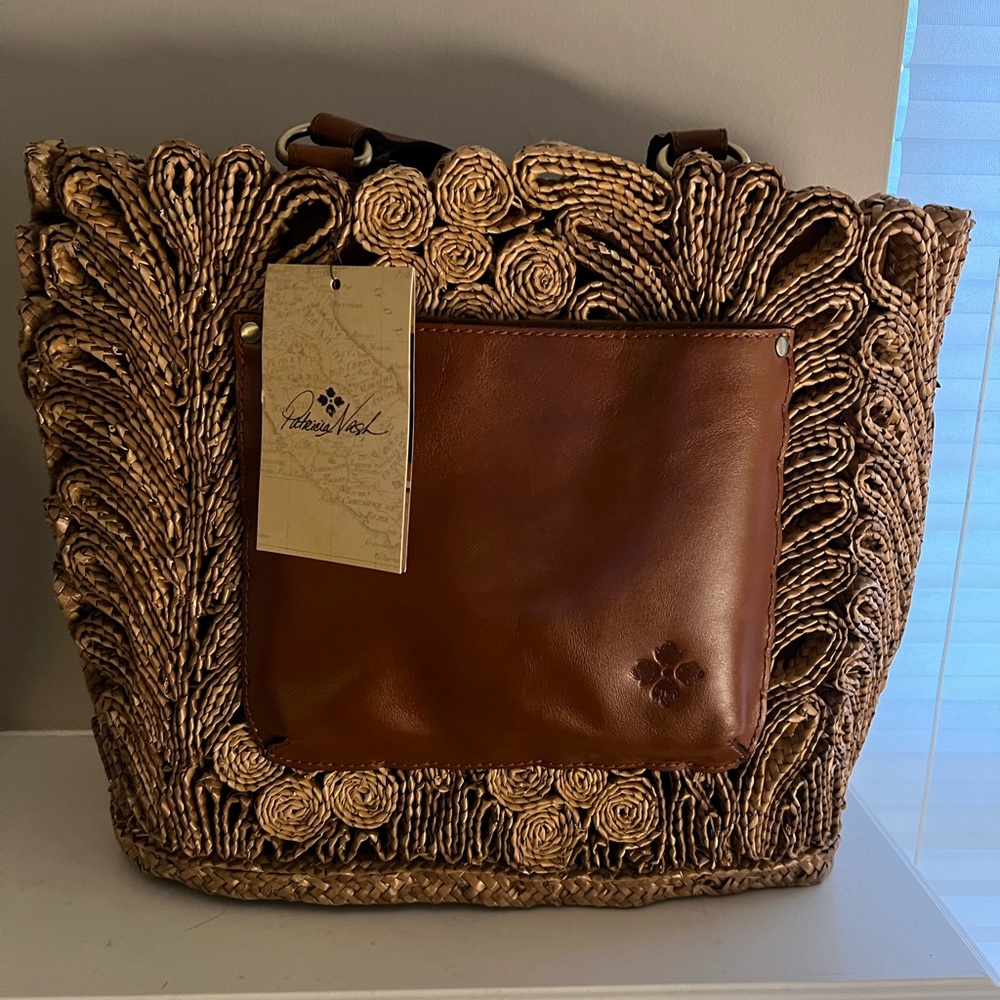 Patricia Nash Palmanova Leather and Woven Shoulder Bag